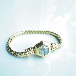 John Hardy Surya 14k Gold Chain Band Ring, size 6